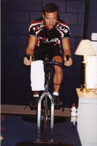 Joe teaching indoor cycling class at Gold's Gym in Peachtree City