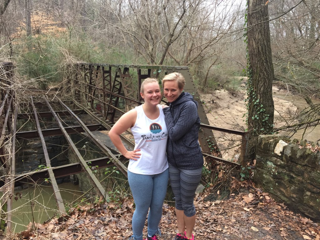 Alex and Mary Catherine at the old Houston Mill bridge
